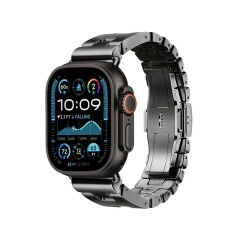 Apple Watch Ultra / Ultra 2 49 mm uyumlu Paslanmaz Çelik Premium Kordon Grand H Model Kayış