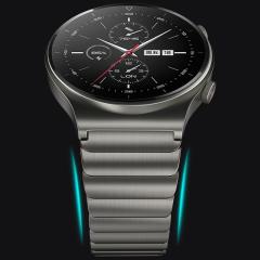 Huawei GT 2 Pro Metal Kordon Baklalı Model Paslanmaz Çelik Kayış - Özel Kelebek Toka - Premium