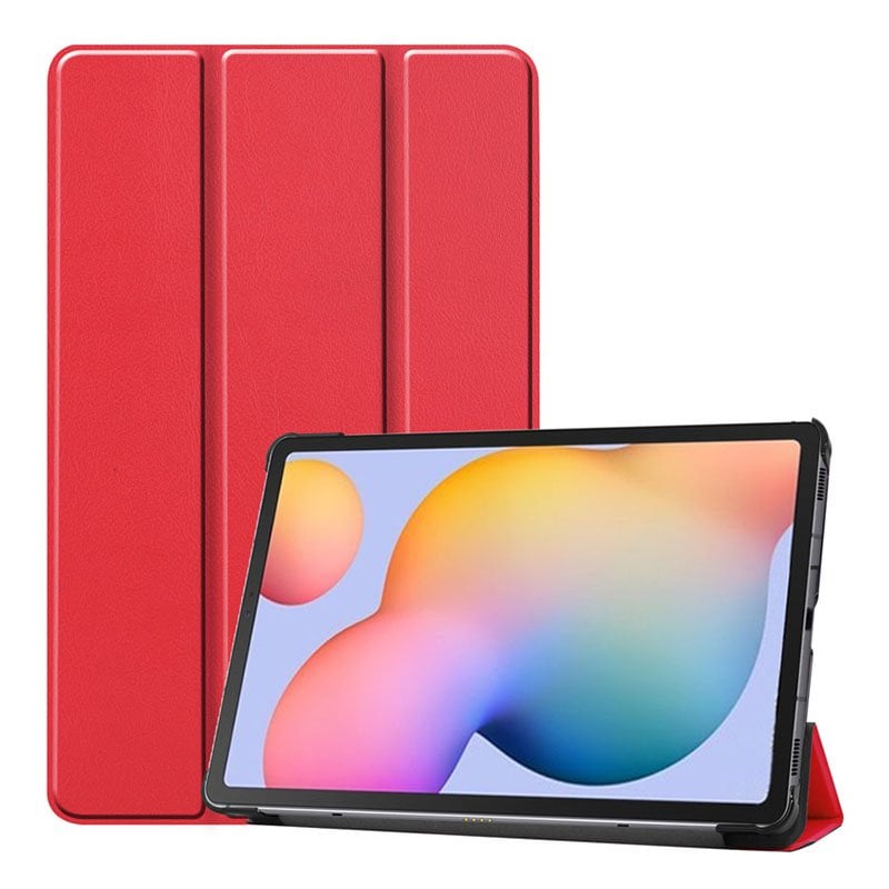 Samsung Galaxy Tab S8 11'' uyumlu Kılıf Flip Akıllı Kapak Standlı Smart Cover Uyku Modlu Kırmızı