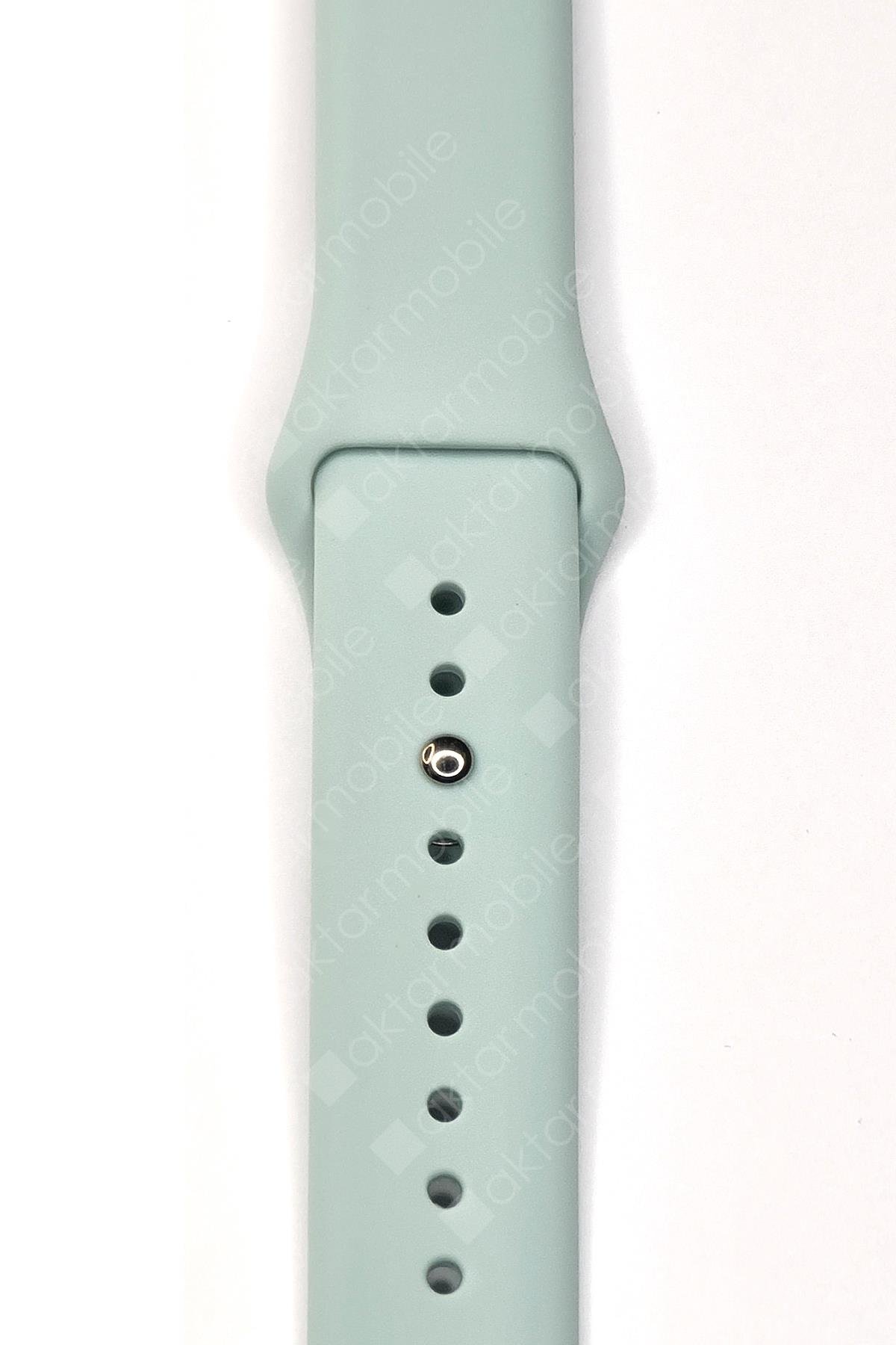 Samsung Galaxy Watch 7 40 / 44 mm Uyumlu Silikon Kordon Premium Spor Kayış Jel Silikon Spor Kordon Buz Mavi