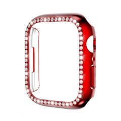 Apple Watch 7 45 mm uyumlu Kasa Koruyucu Taşlı Tasarım Metalik Renk Gövde Koruma (Önü Açık)