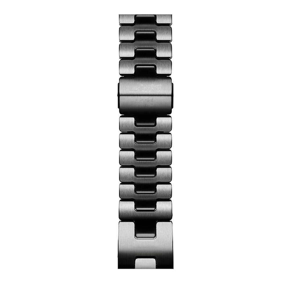 Apple Watch Ultra / Ultra 2 49 mm uyumlu Paslanmaz Çelik Premium Kordon Grand H Model Kayış Siyah
