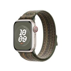 Apple Watch 10 46 mm uyumlu Spor Loop Kordon Yeni Seri Naylon Örgü Kayış Cırt Cırtlı Haki