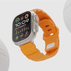 Apple Watch 7 8 9 41 mm uyumlu Premium Silikon Kordon Spor & Şık Tasarım Kayış Sarı
