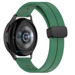 Huawei Watch GT 3 46 mm Silikon Kordon Magnetik D Tokalı Spor Kayış Mıknatıslı Toka Yeşil