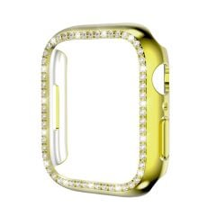 Apple Watch 7 41 mm uyumlu Kasa Koruyucu Taşlı Tasarım Metalik Renk Gövde Koruma (Önü Açık)