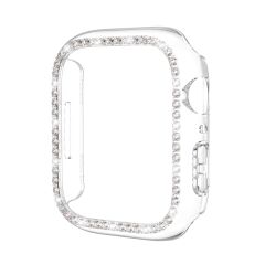 Apple Watch 7 41 mm uyumlu Kasa Koruyucu Taşlı Tasarım Metalik Renk Gövde Koruma (Önü Açık)