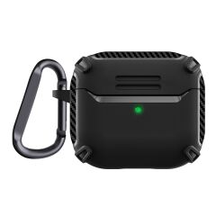 Airpods 3. Nesil Uyumlu Kılıf Armor Zırh Kulaklık Kılıfı Ultra Üstün Koruma Airbag Darme Emici Siyah