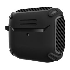 Airpods 3. Nesil Uyumlu Kılıf Armor Zırh Kulaklık Kılıfı Ultra Üstün Koruma Airbag Darme Emici Siyah