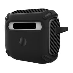 Airpods 3. Nesil Uyumlu Kılıf Armor Zırh Kulaklık Kılıfı Ultra Üstün Koruma Airbag Darme Emici Siyah