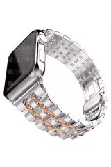 Apple Watch 7 6 SE 5 4 3 2 1 - 42 / 44 / 45 mm uyumlu Metal Kordon Premium Paslanmaz Çelik Kayış Rose Gold
