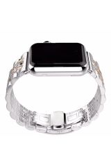 Apple Watch 7 6 SE 5 4 3 2 1 - 42 / 44 / 45 mm uyumlu Metal Kordon Premium Paslanmaz Çelik Kayış Rose Gold