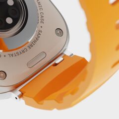 Apple Watch 7 8 9 45 mm uyumlu Premium Silikon Kordon Spor & Şık Tasarım Kayış Sarı