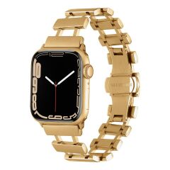 Apple Watch 10 46 mm Uyumlu Metal Kordon New Collection Zarif Paslanmaz Çelik Kayış Gold