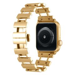 Apple Watch 10 46 mm Uyumlu Metal Kordon New Collection Zarif Paslanmaz Çelik Kayış Gold
