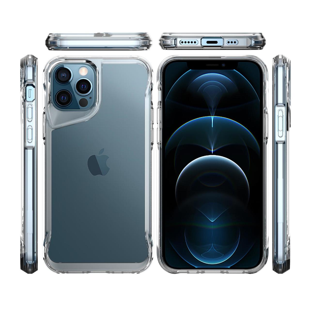 iPhone 12 Pro uyumlu Kılıf Şeffaf Silikon Kapak Agresif Tasarım Üstün Koruma Yükseltilmiş Kenar