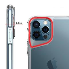iPhone 12 Pro uyumlu Kılıf Şeffaf Silikon Kapak Agresif Tasarım Üstün Koruma Yükseltilmiş Kenar