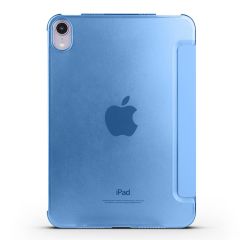 Apple iPad Mini 6. Nesil 2021 Uyumlu Kılıf Flip Akıllı Kapak Standlı Kılıf Smart Cover Uyku Modlu Mavi