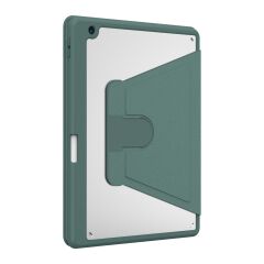 iPad 9. Nesil 2021 10.2 Uyumlu Kılıf 360° Dönebilen Kalem Bölmeli Standlı Akıllı Kapak Premium Koyu Yeşil