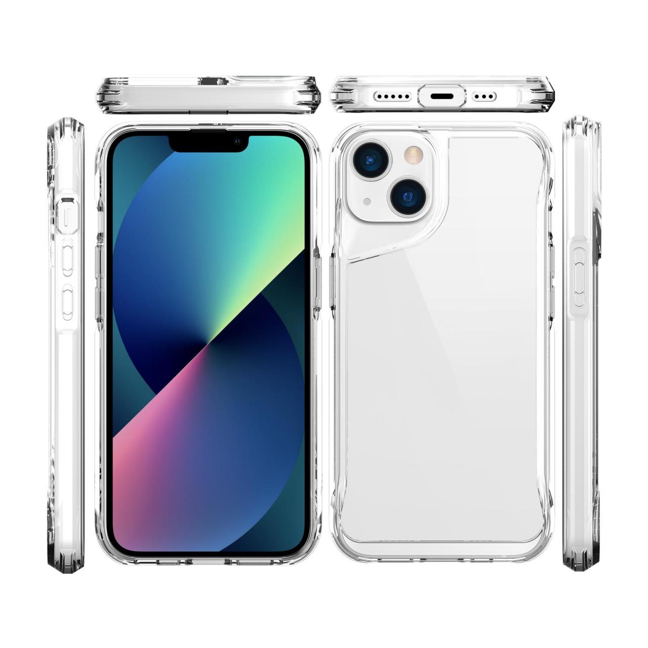 iPhone 13 uyumlu Kılıf Şeffaf Silikon Kapak Agresif Tasarım Üstün Koruma Yükseltilmiş Kenar