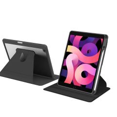 iPad 9. Nesil 2021 10.2 Uyumlu Kılıf 360° Dönebilen Kalem Bölmeli Standlı Akıllı Kapak Premium Siyah