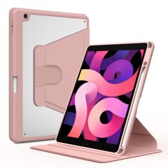 iPad 9. Nesil 2021 10.2 Uyumlu Kılıf 360° Dönebilen Kalem Bölmeli Standlı Akıllı Kapak Premium Pudra