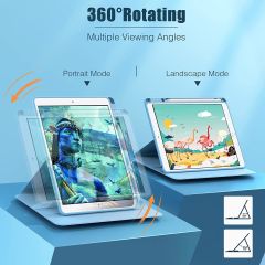 iPad 9. Nesil 2021 10.2 Uyumlu Kılıf 360° Dönebilen Kalem Bölmeli Standlı Akıllı Kapak Premium Pudra