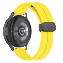 Huawei Watch GT 3 Pro 46 mm Silikon Kordon Magnetik D Tokalı Spor Kayış Mıknatıslı Toka Sarı