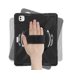 iPad Pro 13 M4 2024 Uyumlu Kılıf Askılı Standlı Kalem Bölmeli Defender Üstün Koruma Zırh Tank