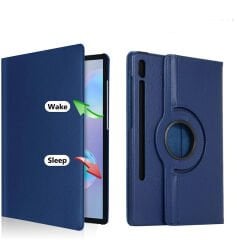 Samsung Galaxy Tab S8 11'' uyumlu Kılıf 360° Dönebilen Akıllı Kapak Standlı Smart Uyku Modlu Lacivert
