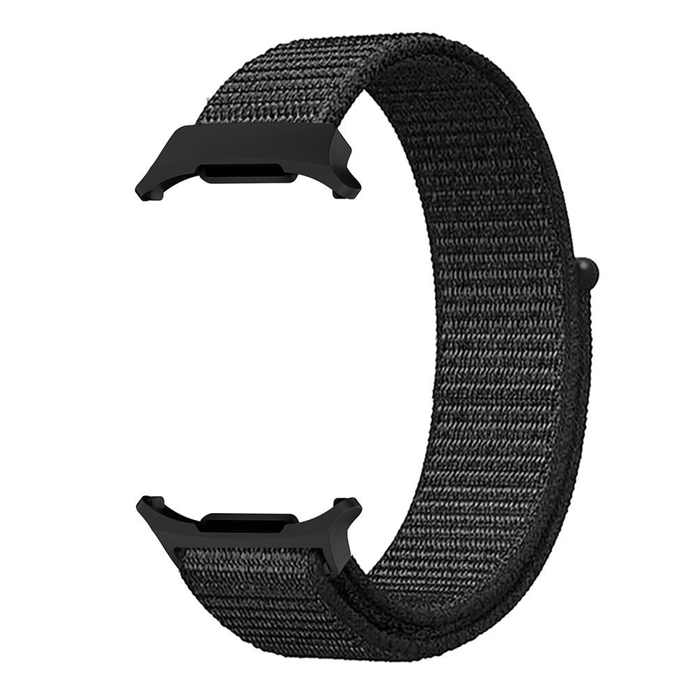 Samsung Galaxy Watch Ultra 47 mm uyumlu Spor Loop Kordon Hasır Örgü Kayış Cırt Cırtlı Velcro Siyah