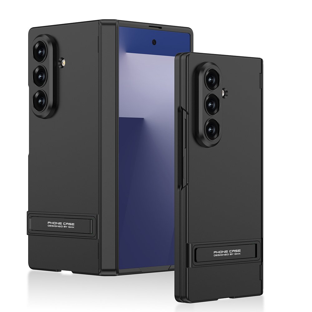 Galaxy Z Fold 7 uyumlu Kılıf Standlı Kamera Korumalı Premium Kapak Mat Tasarım Siyah