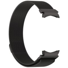 Samsung Galaxy Watch FE 40 mm Mıknatıslı Hasır Metal Örgü Kordon Kayış Tam Uyumlu Orijinal Pim Siyah
