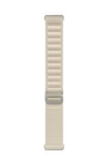 Samsung Galaxy Watch 7 40 / 44 mm uyumlu Kordon Alpine Loop Kumaş Örgü Kayış Krem