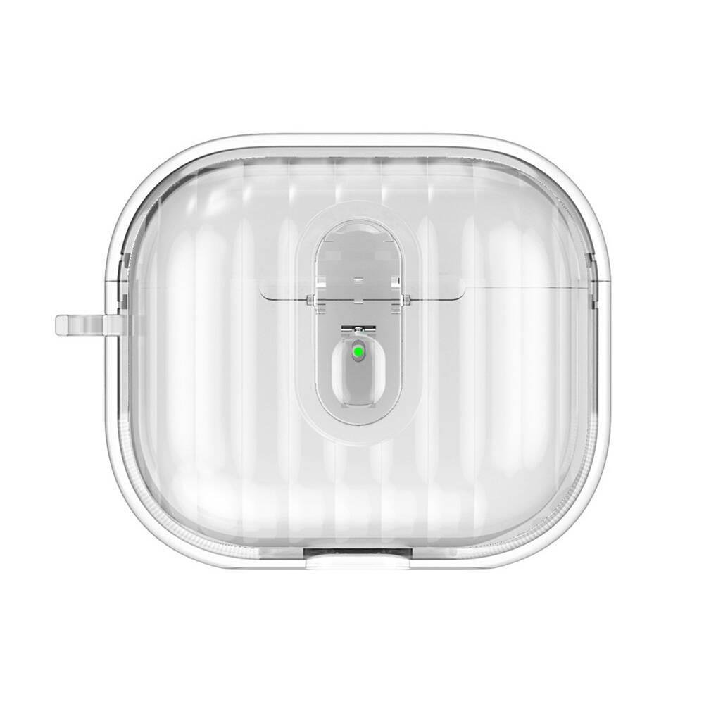 Airpods 4. Nesil Uyumlu Kılıf Kilitli Tuşlu Tasarım Şeffaf Silikon Kapak Darbe Emici Kulaklık Kılıfı Şeffaf