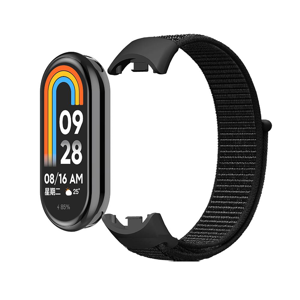 Xiaomi Mi Band 8 / 9 uyumlu Spor Loop Kordon Hasır Örgü Kayış Cırt Cırtlı Velcro