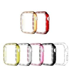 Apple Watch 3 2 1 42 mm uyumlu Kasa Koruyucu Taşlı Tasarım Metalik Renk Gövde Koruma (Önü Açık)