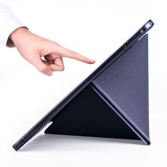 Apple iPad Pro 12.9 2021 5. Nesil Kılıf Kalem Bölmeli Premium Smart Standlı Tablet Kılıfı Mor