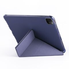 Apple iPad Pro 12.9 2021 5. Nesil Kılıf Kalem Bölmeli Premium Smart Standlı Tablet Kılıfı Mor