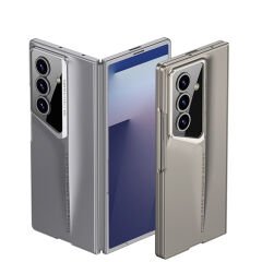 Galaxy Z Fold 7 uyumlu Kılıf Kamera Korumalı Spor Tasarım İnce Sert Rubber Procase Kapak Titanyum-Gri
