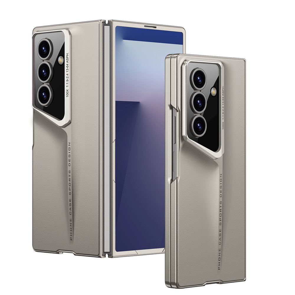 Galaxy Z Fold 7 uyumlu Kılıf Kamera Korumalı Spor Tasarım İnce Sert Rubber Procase Kapak Titanyum-Gri