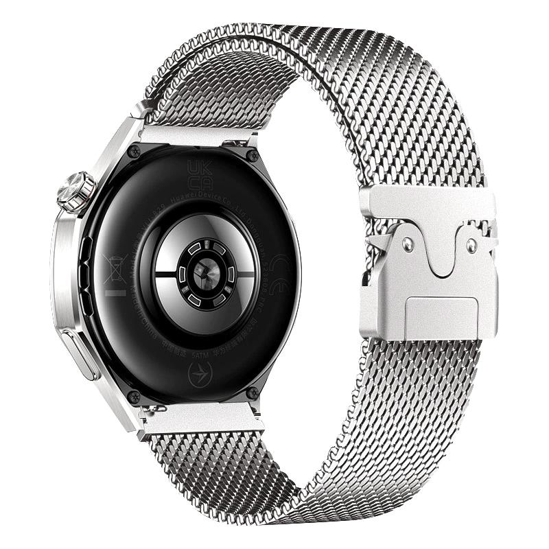 Redmi Watch 3 Active Uyumlu Hasır Metal Örgü Kordon Kayış Ayarlanabilir Kilitli Mekanik Toka Gümüş
