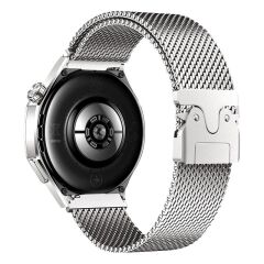 Redmi Watch 3 Active Uyumlu Hasır Metal Örgü Kordon Kayış Ayarlanabilir Kilitli Mekanik Toka Gümüş