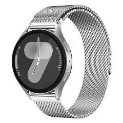 Redmi Watch 3 Active Uyumlu Hasır Metal Örgü Kordon Kayış Ayarlanabilir Kilitli Mekanik Toka Gümüş
