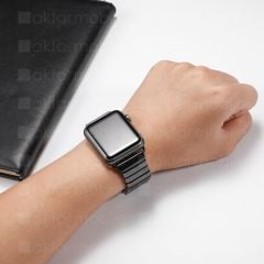 Apple Watch 8 41 mm uyumlu Seramik Kordon Baklalı Premium Seramik Kayış