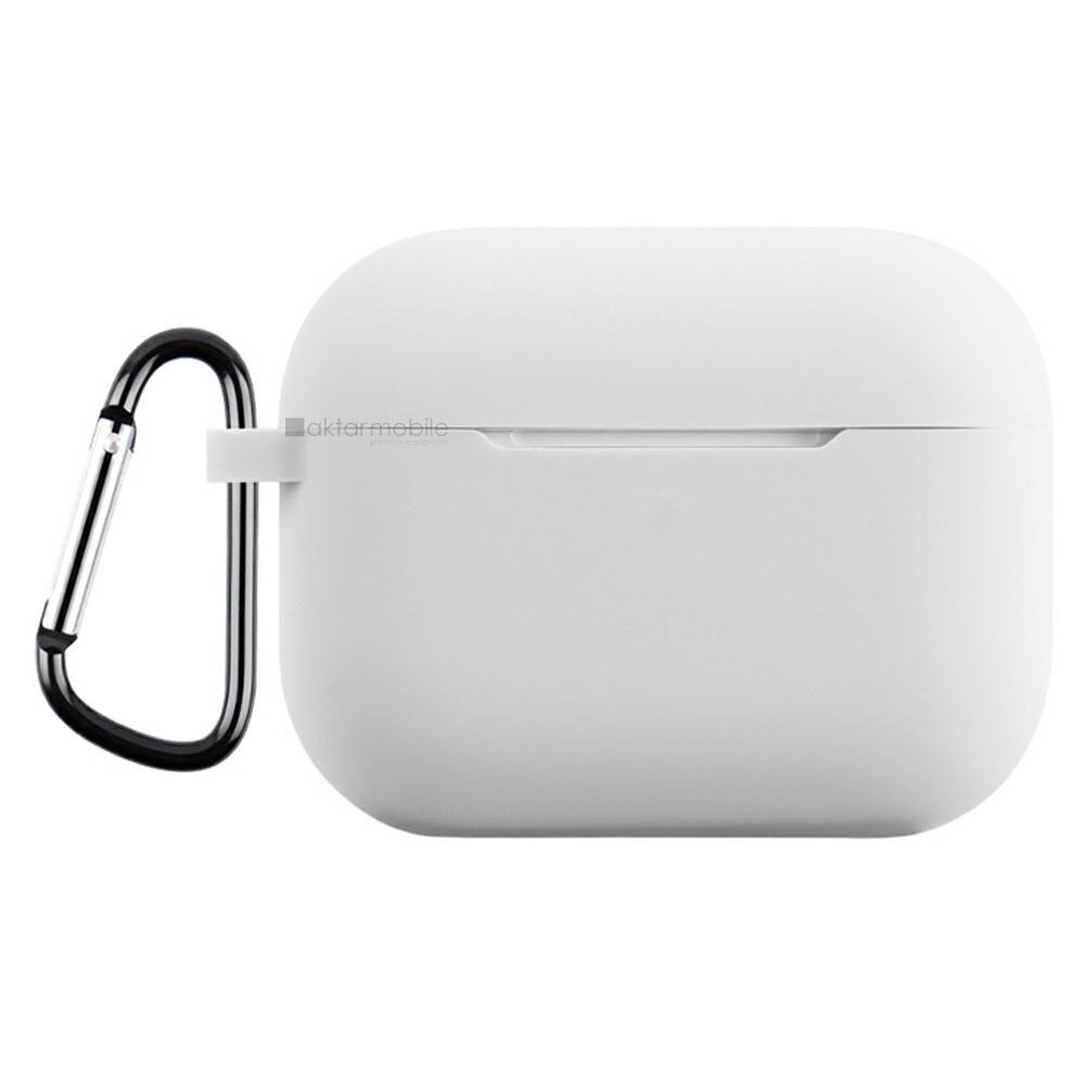 Airpods Pro 3. Nesil Uyumlu Kılıf Hoparlör ve Mikrofon Delikli Silikon Kapak Soft Yumuşak Dokulu Beyaz
