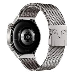 Honor Magic Watch / Watch 2 46 mm Uyumlu Hasır Metal Örgü Kordon Kayış Ayarlanabilir Kilitli Toka Gri