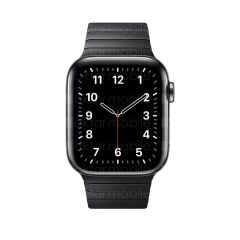 Apple Watch 7 6 SE 5 4 3 2 1 - 38 / 40 / 41 mm uyumlu Metal Kordon Baklalı Model Bilezik Çelik Kayış Siyah