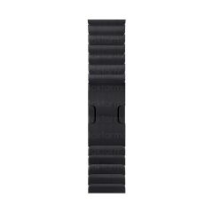 Apple Watch 7 6 SE 5 4 3 2 1 - 38 / 40 / 41 mm uyumlu Metal Kordon Baklalı Model Bilezik Çelik Kayış Siyah