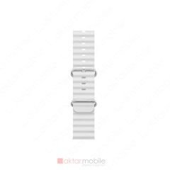 Apple Watch Ultra 49 mm uyumlu Silikon Kordon Ocean Kordon Silindirik Kayış Beyaz